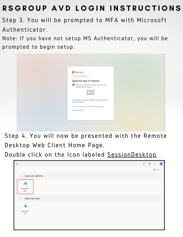 RSGroup AVD Login Instructions Page 2
